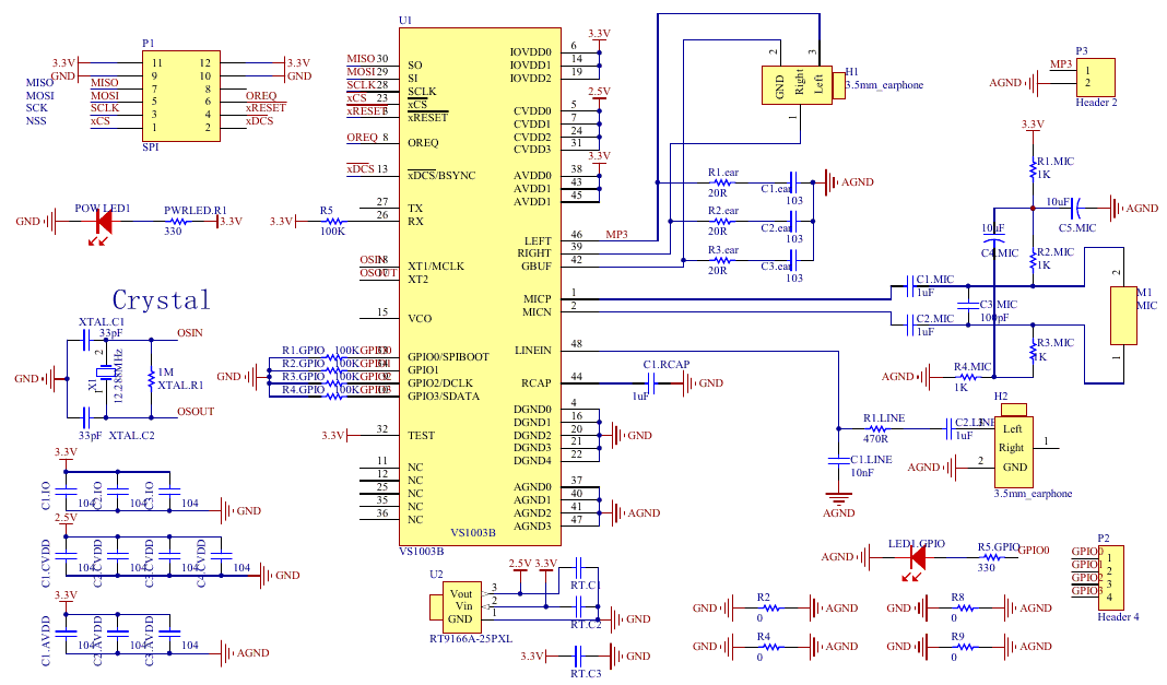 moduł VS1003B schemat